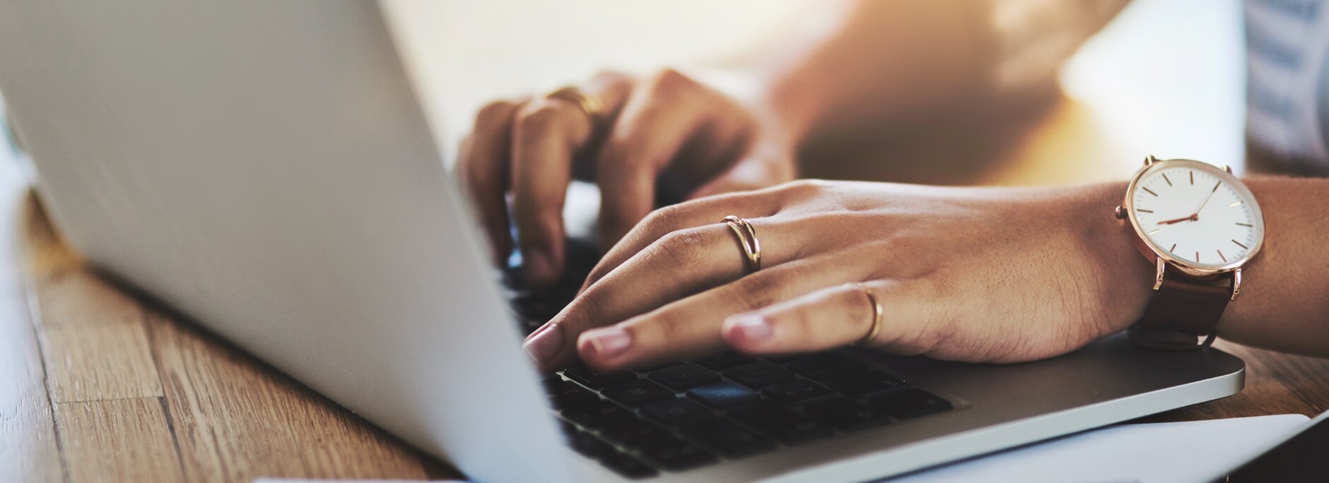 Woman Typing on Computer