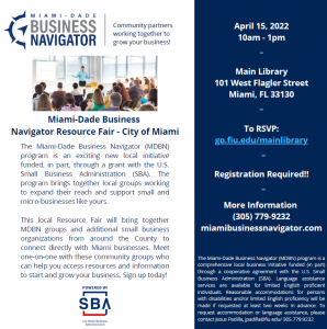 Feira de Recursos do Miami-Dade Business Navigator