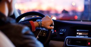 Picture of a person driving a car