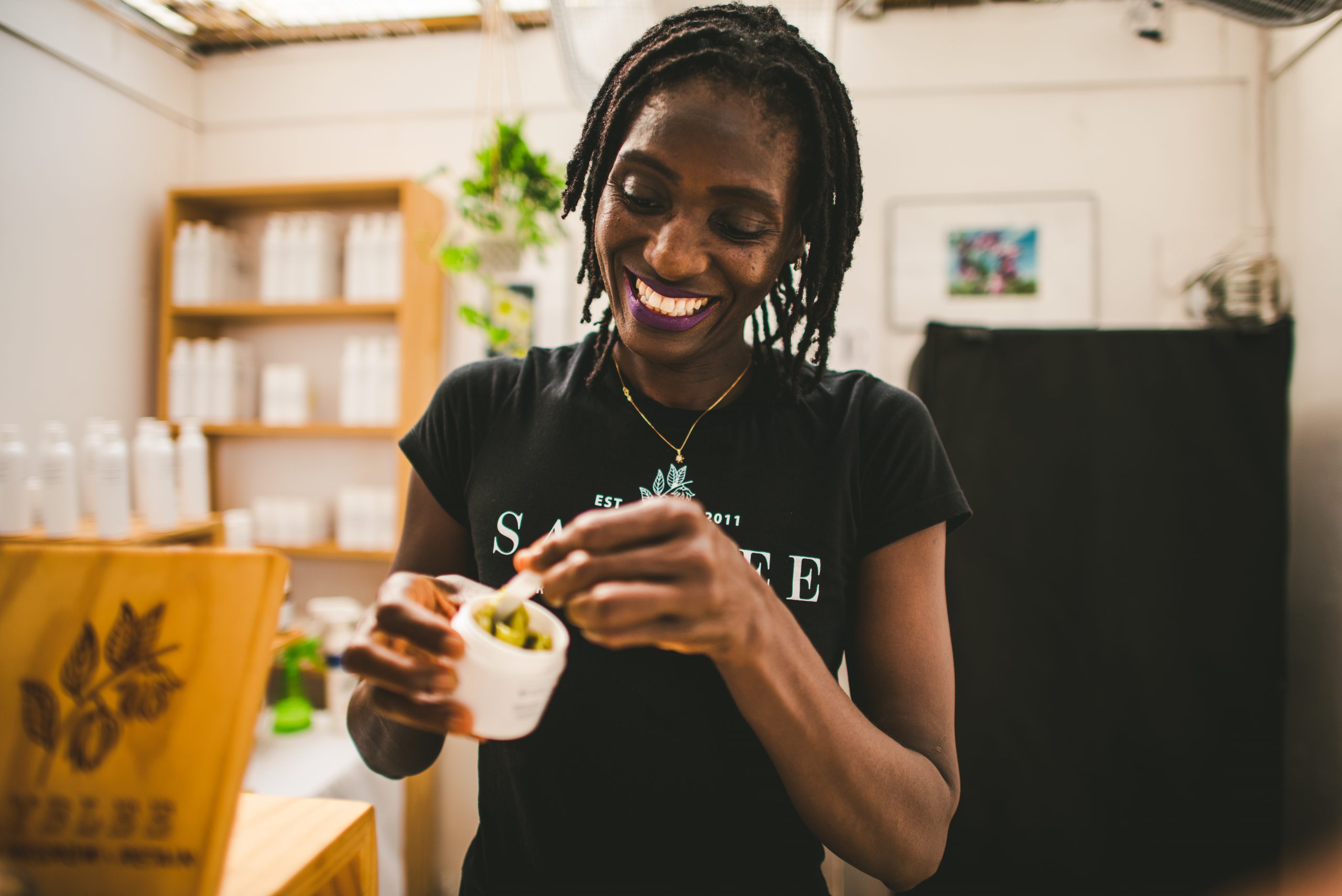 Woman smiling